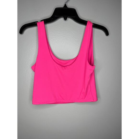 Sincerely Jules Hot Pink Scoop Neck Cropped Tank Top Womens Size Small - Picture 2 of 4